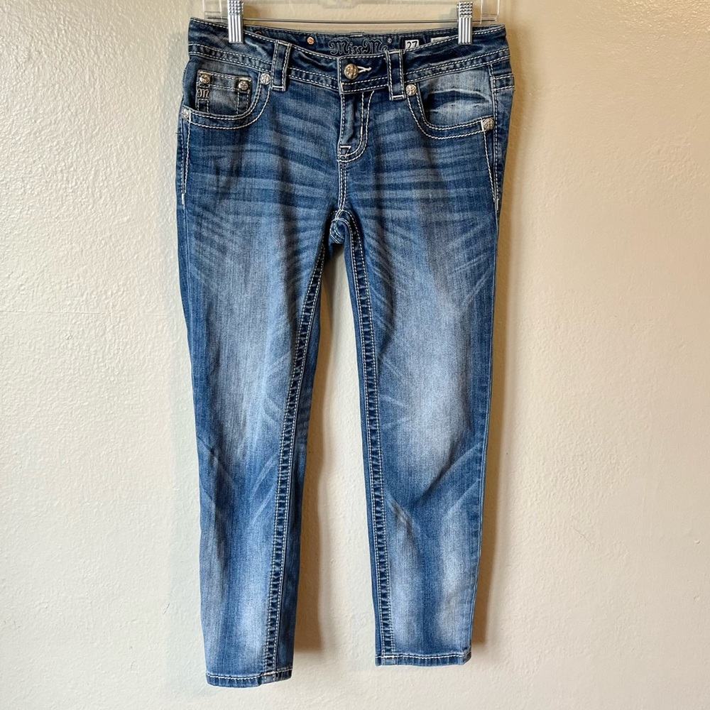 Miss‎ Me Ankle Skinny Jeans size 27 Sequin Pockets - Picture 3 of 5